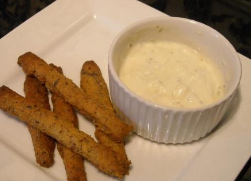 CHEESE STRAWS WITH AVOCADO DIP