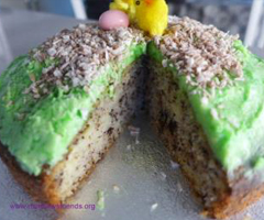 SPECKLED COCONUT EASTER CAKE – NUT FREE