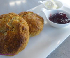 SCONES WITH JAM AND CREAM